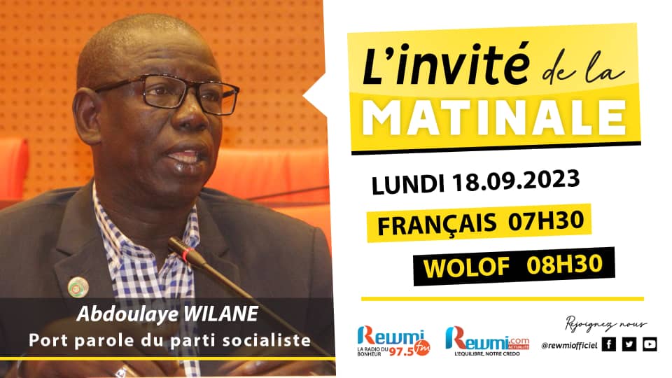 Invite de la Matinale ! Avec Abdoulaye Wilane 18 Septembre 2023 Fr 2 abdoulaye wilane