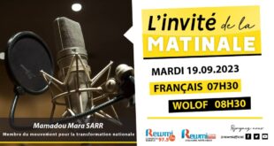 Invite de la Matinale ! Avec Mamadou Mara SARR 19 Septembre 2023 Fr