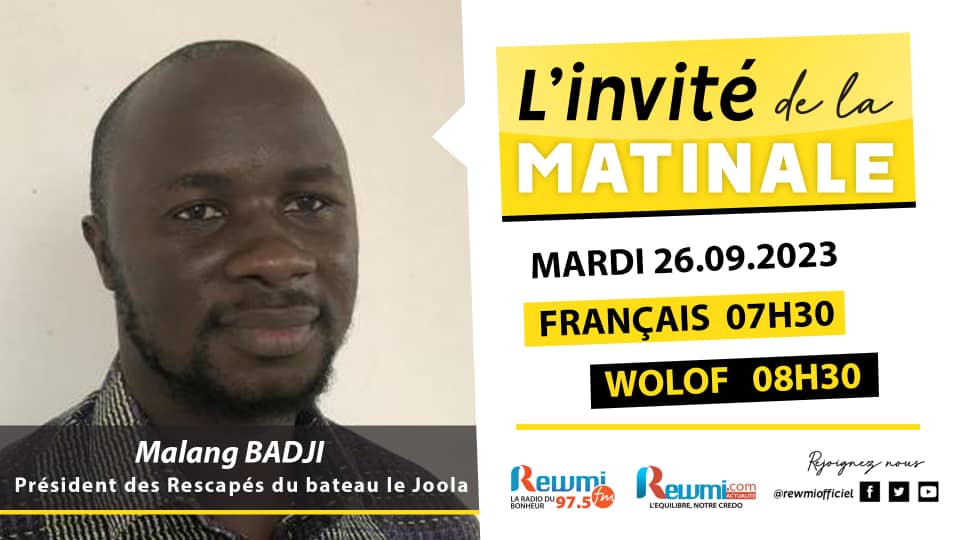 Invite de la Matinale ! Avec Malang BADJI 26 Septembre 2023 Fr