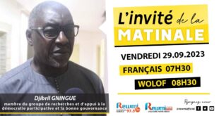 Invite de la Matinale ! Avec Djibril GNINGUE 29 Septembre 2023 Fr