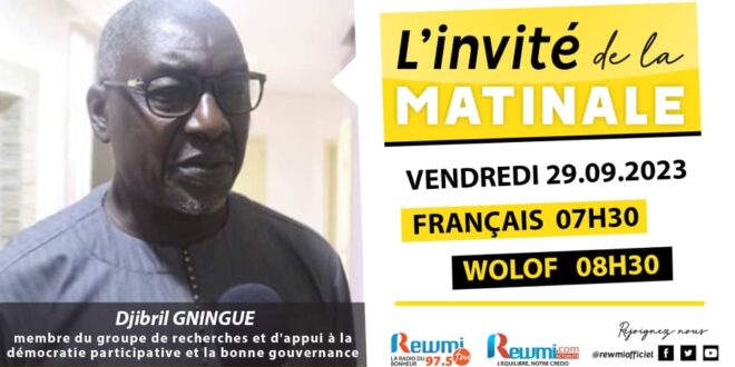 Invite de la Matinale ! Avec Djibril GNINGUE 29 Septembre 2023 Fr