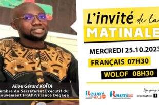 Invite de la Matinale ! Avec Aliou Gérard KOÏTA 25 Octobre 2023 Fr