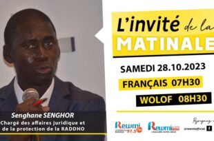 Invite de la Matinale ! Avec Seghane SENGHOR RADDHO 28 Octobre 2023 Fr