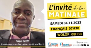 Invite de la Matinale ! Avec Pape SOW Grand Parti 04 Novembre 2023 Wlf