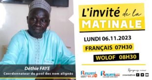 Invite de la Matinale ! Avec Déthié FAYE 06 Novembre 2023 Fr