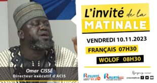 Invite de la Matinale ! Avec Omar CISSÉ ACIS 10 Novembre 2023 Fr