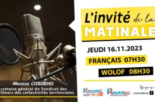 Invite de la Matinale ! Avec Moussa Cissokho FGTS 16 Novembre 2023 Fr