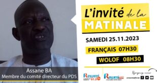 Invite de la Matinale ! Avec Assane BA PDS 25 Novembre 2023 Fr