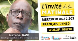 Invite de la Matinale ! Avec Mamadou WANE Sociologue 06 Décembre 2023 Fr