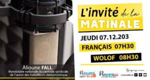 Invite de la Matinale ! Avec Alioune FALL 07 Décembre 2023 Fr