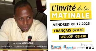 Invite de la Matinale ! Avec Adama MBENGUE 08 Décembre 2023 Fr
