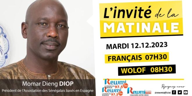Invite de la Matinale ! Avec Momar Dieng Diop 12 Décembre 2023 Fr