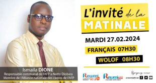 Invite de la Matinale ! Avec Ismaila DIONE 27 Février 2024 Fr