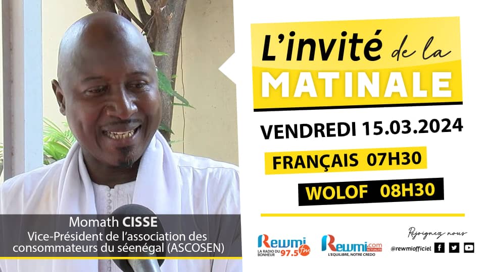Invite de la Matinale ! Avec Momath CISSE 15 Mars 2024