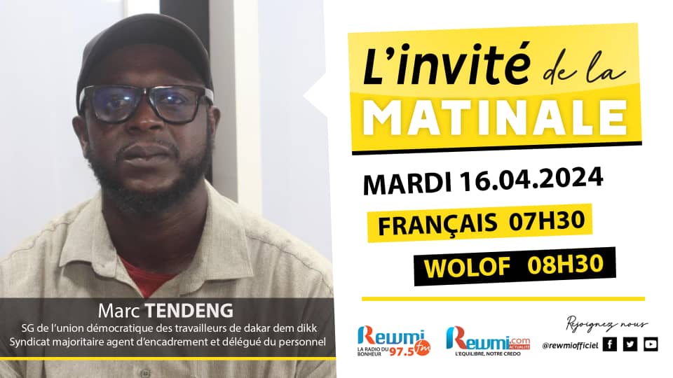 Invite de la Matinale ! Avec Marc TENDENG 16 Avril 2024