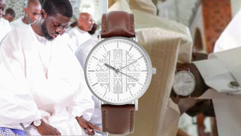 Korité 2024: Le président de la République porte une montre qui attire l’attention des internautes. 1 bassirou diomaye faye montre 768x433 1