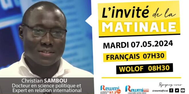 Invite de la Matinale ! Avec Christian SAMBOU 07 Mai 2024 Fr