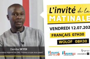 Invite de la Matinale ! Avec Demba SEYDI 12 Juillet 2024