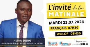 Invite de la Matinale ! Avec Ndème DIENG 23 Juillet 2024