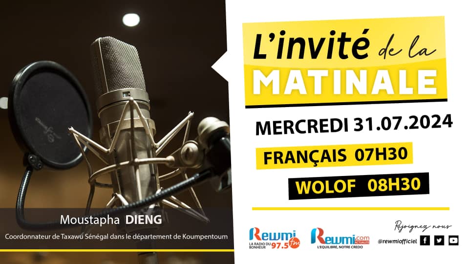 Invite de la Matinale ! Avec Moustapha DIENG 31 Juillet 2024 Fr 2 Invite de la Matinale ! Avec Moustapha DIENG 31 Juillet 2024