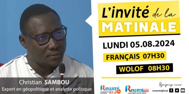 Invite de la Matinale ! Avec Christian SAMBOU 05 Aout 2024 Fr