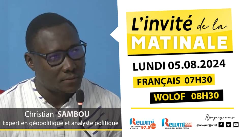 Invite de la Matinale ! Avec Christian SAMBOU 05 Aout 2024 Fr