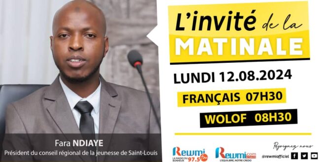 Invite de la Matinale ! Avec Fara NDIAYE 12 Aout 2024