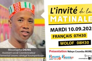 Invite de la Matinale ! Avec Moustapha DIENG 10 Septembre 2024