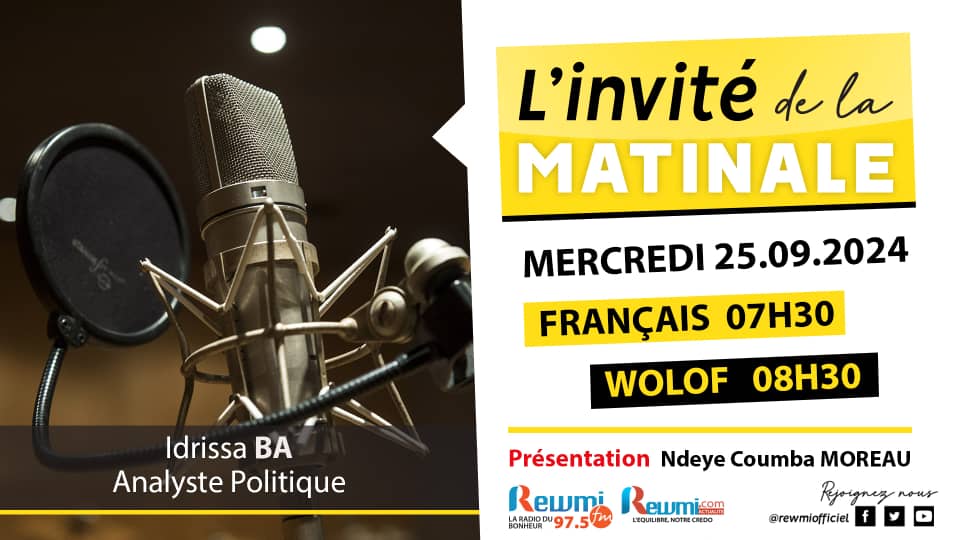 Invite de la Matinale ! Avec Idrissa BA 25 Septembre 2024