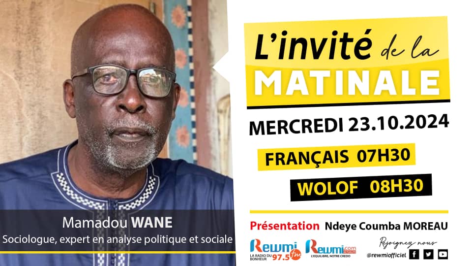 Invite de la Matinale ! Avec Mamadou WANE 23 Octobre 2024 Fr 2 Invite de la Matinale ! Avec Mamadou WANE 23 Octobre 2024