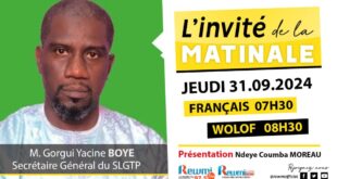 Invite de la Matinale ! Avec Gorgui Yacine BOYE SG SLGTP 31 Octobre 2024