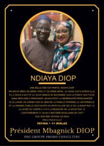 NECROLOGIE : RAPPEL A DIEU DE MME NDIAYA DIOP 2 IMG 20241102 WA0015