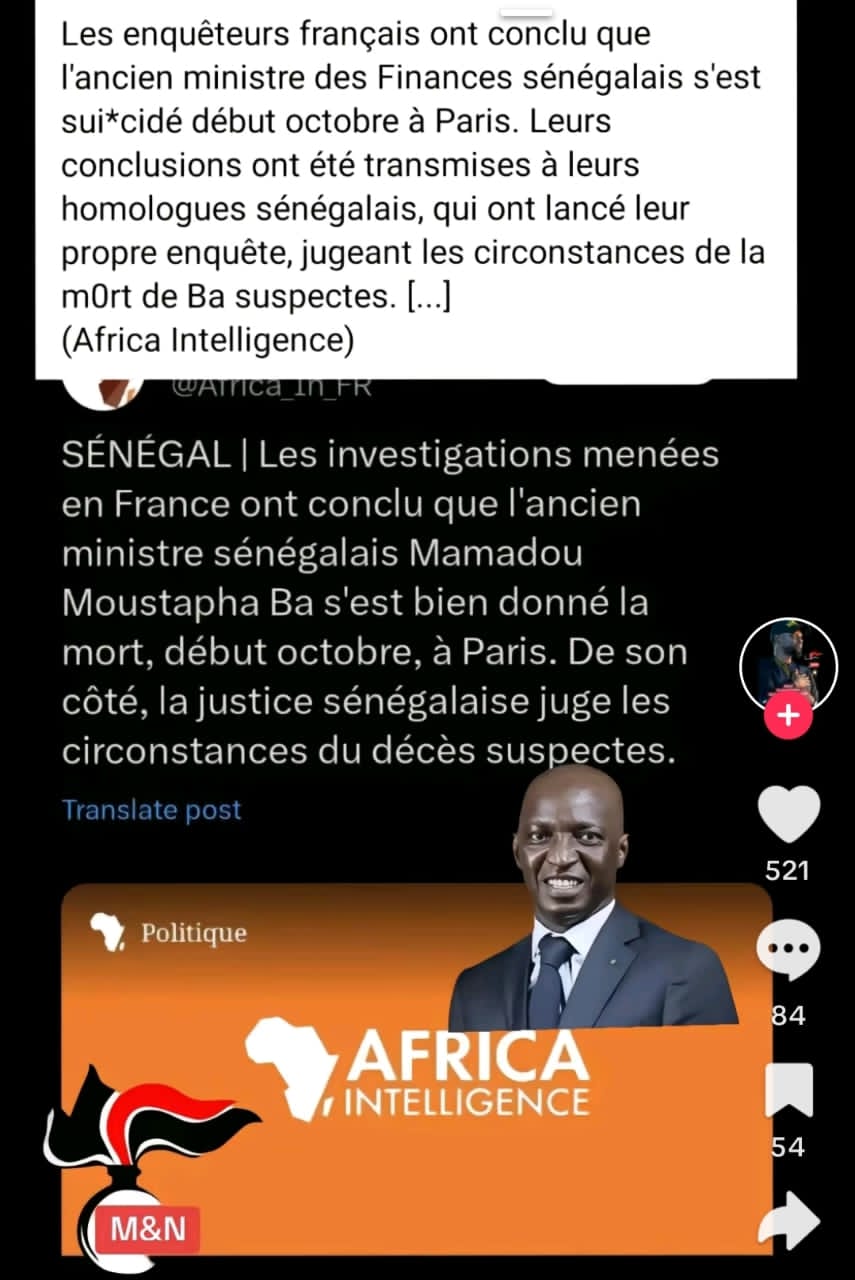 Les enquêteurs français ont conclu que l'ancien ministre des Finances sénégalais s'est suicidé début octobre à Paris. 4 IMG 20241116 WA0072