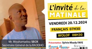 Invite de la Matinale ! Avec Mr. Mouhamadou SECK 20 Décembre 2024
