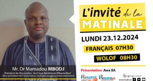 Invite de la Matinale ! Avec Mr. Dr Mamadou MBODJ 23 Décembre 2024