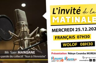 Invite de la Matinale ! Avec Mr. Saer MANGANE 25 Décembre 2024 Fr