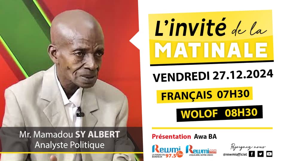 Invite de la Matinale ! Avec Mamadou SY ALBERT 27 Décembre 2024 Fr