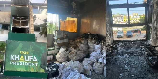 Violence dans la campagne electorale le siege de Taxawu Senegal attaque et mis a feu