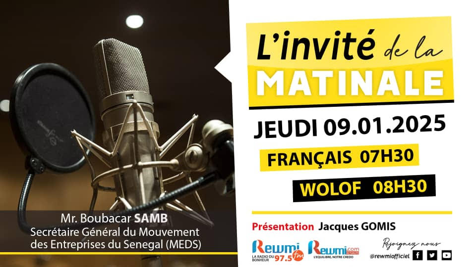 Invite de la Matinale ! Avec Mr. Boubacar SAMB 09 Janvier 2025 Fr 2 Invite de la Matinale ! Avec Mr. Boubacar SAMB 09 Janvier 2025