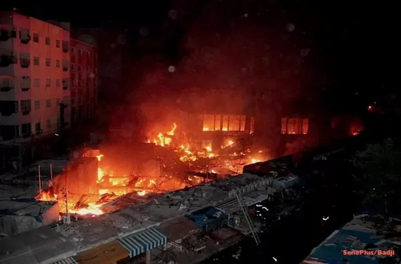 Tambacounda : Sidi Kaba appelle l’Etat à prendre des «mesures exceptionnelles d’urgence» après l’incendie du marché central 1 incendie sandaga