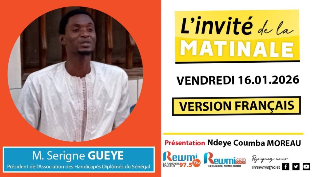 Invite de la Matinale ! Avec M. Serigne GUEYE 16 Janvier 2026 Fr 2 invite de la matinale 14