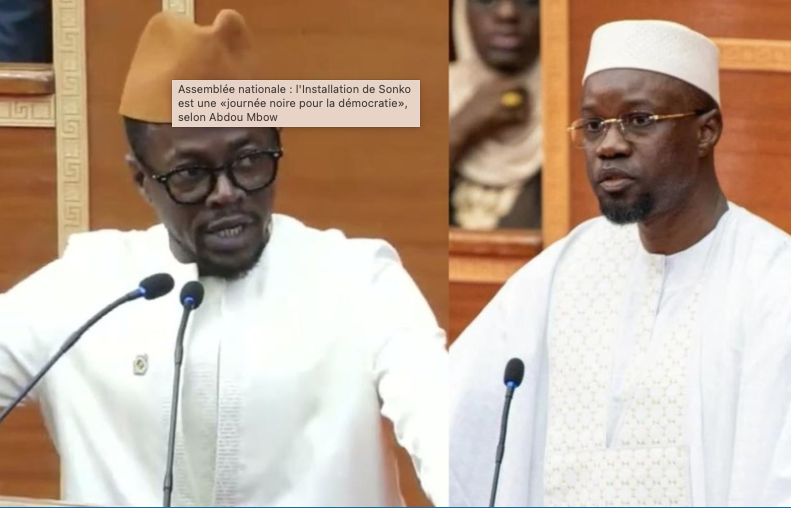 Assemblée nationale : l'Installation de Sonko est une «journée noire pour la démocratie», selon Abdou Mbow 1 Capture decran 2026 05 26 a 14.40.28