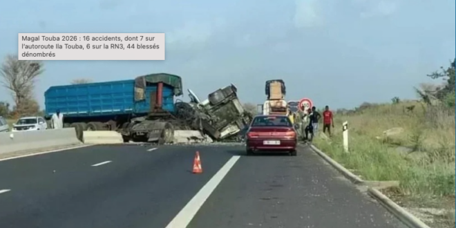 Magal Touba 2026 : 16 accidents, dont 7 sur l’autoroute Ila Touba, 6 sur la RN3, 44 blessés dénombrés 1 Capture decran 2026 07 31 a 13.42.59