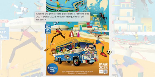 Alioune Diagne (artiste plasticien) : l’affiche des JOJ – Dakar 2026 «est un manque total de respect» 1 Capture decran 2026 08 19 a 16.02.53