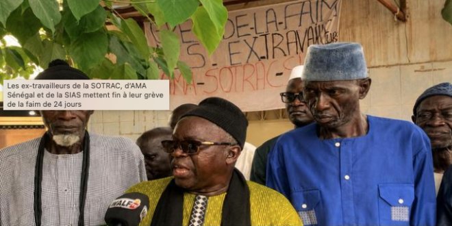 Les ex-travailleurs de la SOTRAC, d’AMA Sénégal et de la SIAS mettent fin à leur grève de la faim de 24 jours 1 EX TRAVAILLEURS SIAS