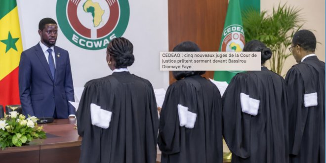CEDEAO : cinq nouveaux juges de la Cour de justice prêtent serment devant Bassirou Diomaye Faye 1 Capture decran 2026 10 06 a 15.01.32